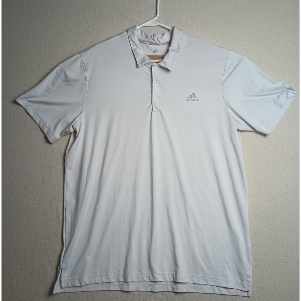 Adidas Golf Polo Shirt Performance Athletic Training XL White Short Sleeve‎